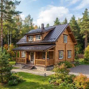 Дом с мансардой (фото) | Строительная компания «Wood Home» Дом с мансардой (фото)
